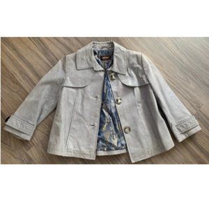 Danier 60's Style Grey Leather Jacket (2XS)